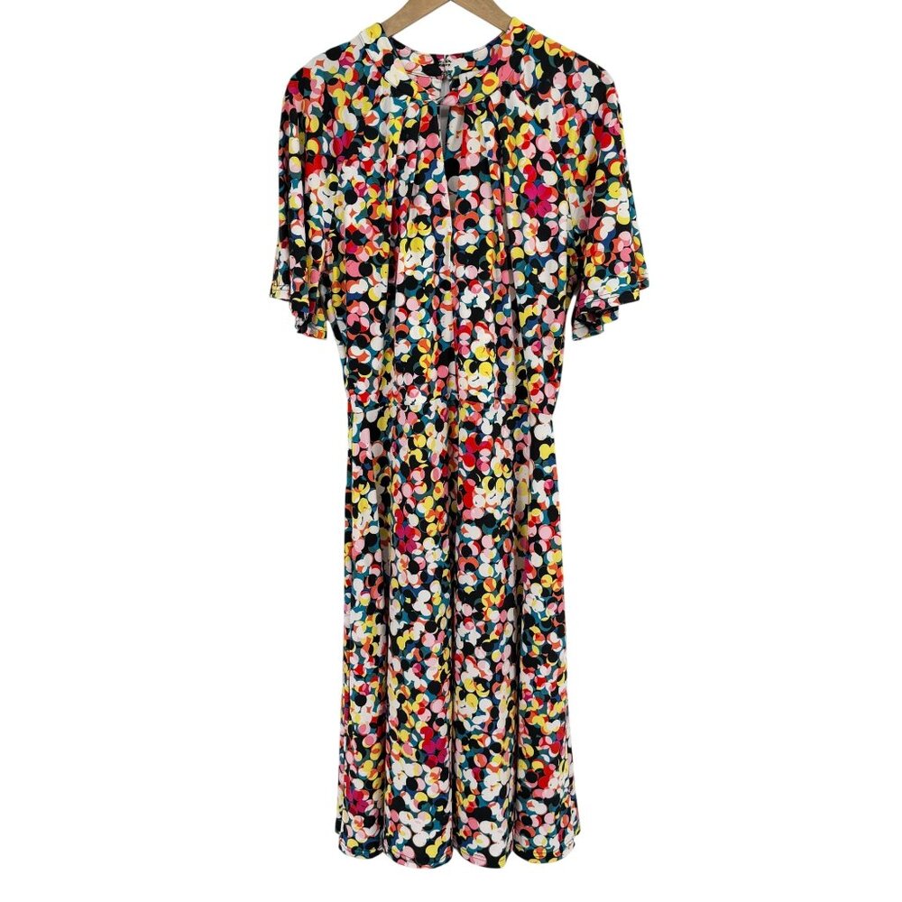 Leota Lili fit and flare dress size XL colorful midi skirt NEW stretch office da